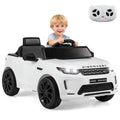 Costway 12V Licensed Land Rover Kids Ride on Car with Remote Control, LED Lights, Music, Horn White