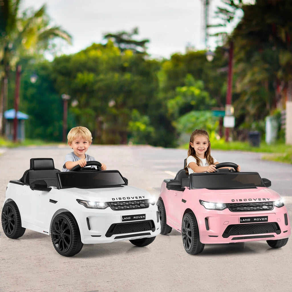 Costway 12V Licensed Land Rover Kids Ride on Car with Remote Control, LED Lights, Music, Horn White